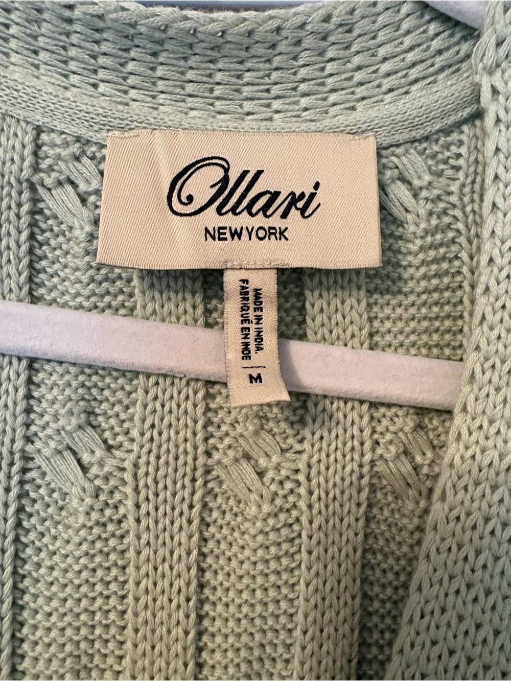 Anthropologie Sage Green Cable-Knit Long Cardigan - Picture 4 of 5